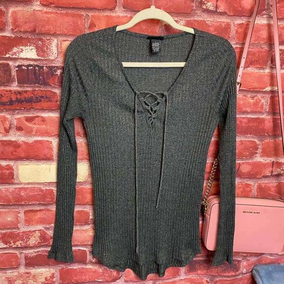 Rue21 Tops - Sexy Rue 21 Lace Up Shirt Stretchy Comfy Large